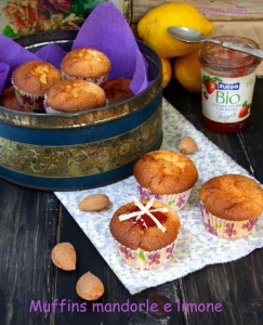 Muffins mandorle limone e marmellata di fragole bio - Cardamomo & co