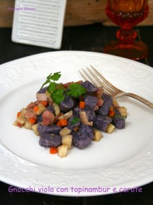 Gnocchi di patate viola con topinambur e carote - Cardamomo & co
