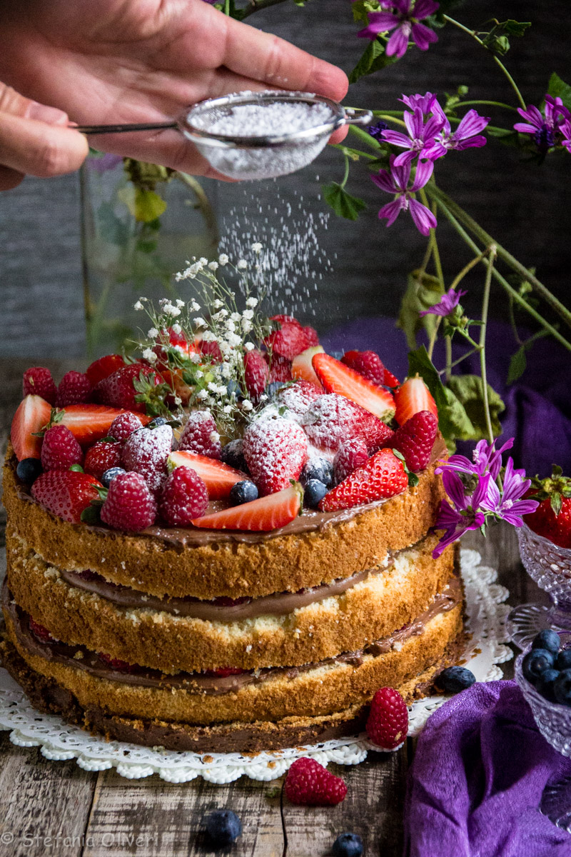 Torta per la Festa della Mamma: Chiffon cake con crema alla Nutella e frutta - Cardamomo & co